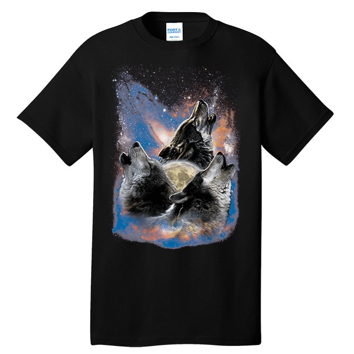 Wildlife - Three Space Wolves Tall T-Shirt