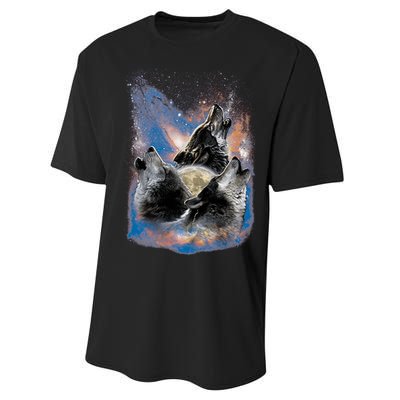 Wildlife - Three Space Wolves Performance Sprint T-Shirt