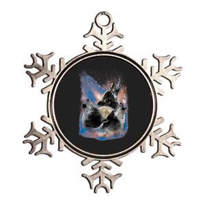 Wildlife - Three Space Wolves Metallic Star Ornament