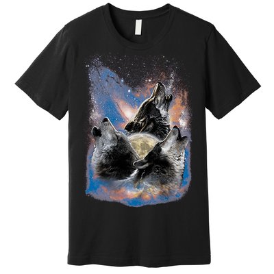 Wildlife - Three Space Wolves Premium T-Shirt