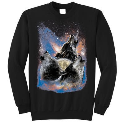 Wildlife - Three Space Wolves Tall Sweatshirt