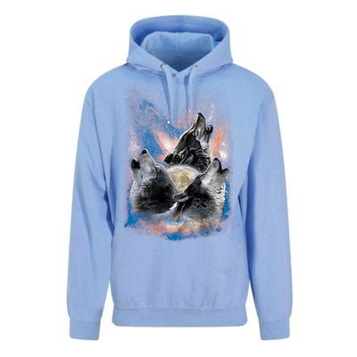 Wildlife - Three Space Wolves Unisex Surf Hoodie