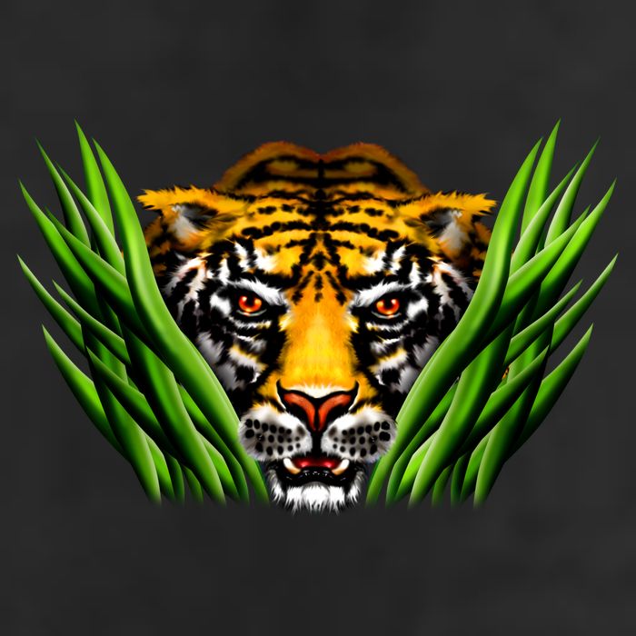 Wildlife - Tiger In Grass Portrait Cool Comfort Performance Bucket Hat