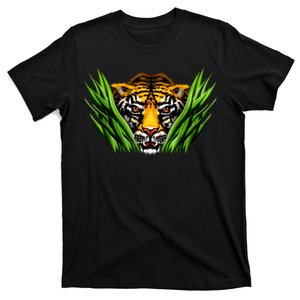 Wildlife - Tiger In Grass Portrait T-Shirt