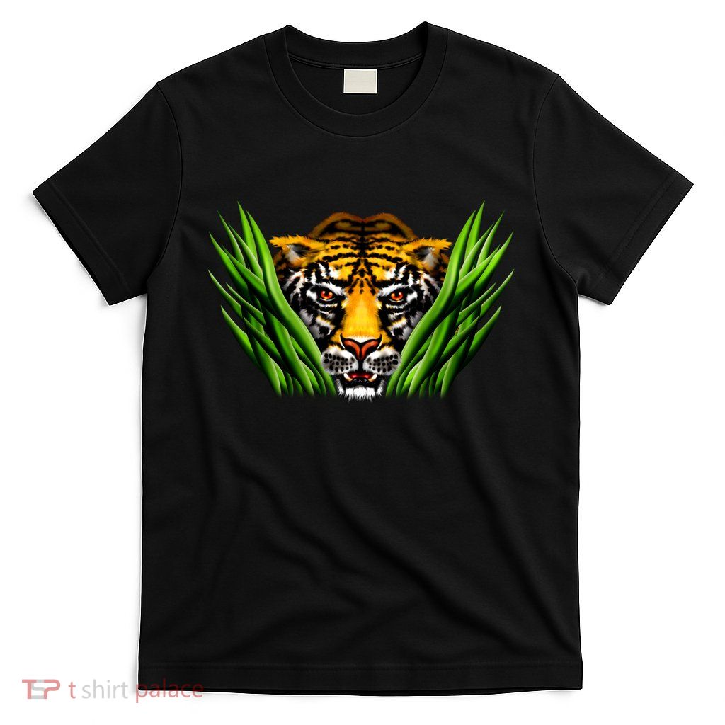 Wildlife - Tiger In Grass Portrait T-Shirt