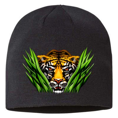 Wildlife - Tiger In Grass Portrait Sustainable Beanie