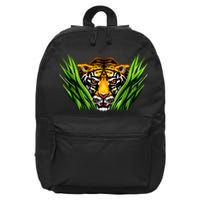 Wildlife - Tiger In Grass Portrait 16 in Basic Backpack