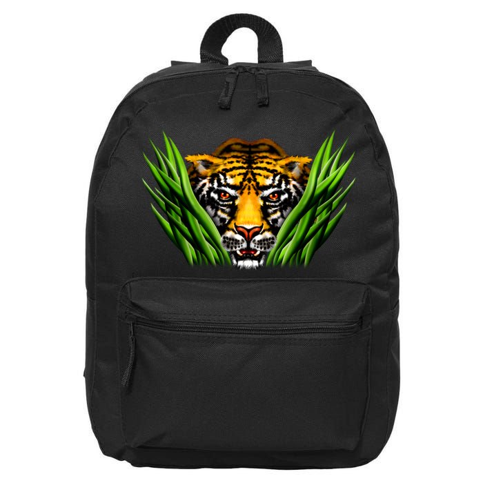 Wildlife - Tiger In Grass Portrait 16 in Basic Backpack