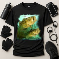 Wildlife - Two Jumping Bass Cooling Performance Crew T-Shirt