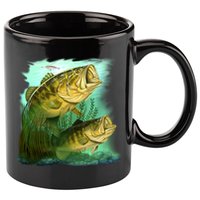 Wildlife - Two Jumping Bass 11oz C Handle Ceramic Mug