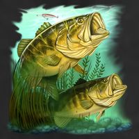 Wildlife - Two Jumping Bass 11oz C Handle Ceramic Mug