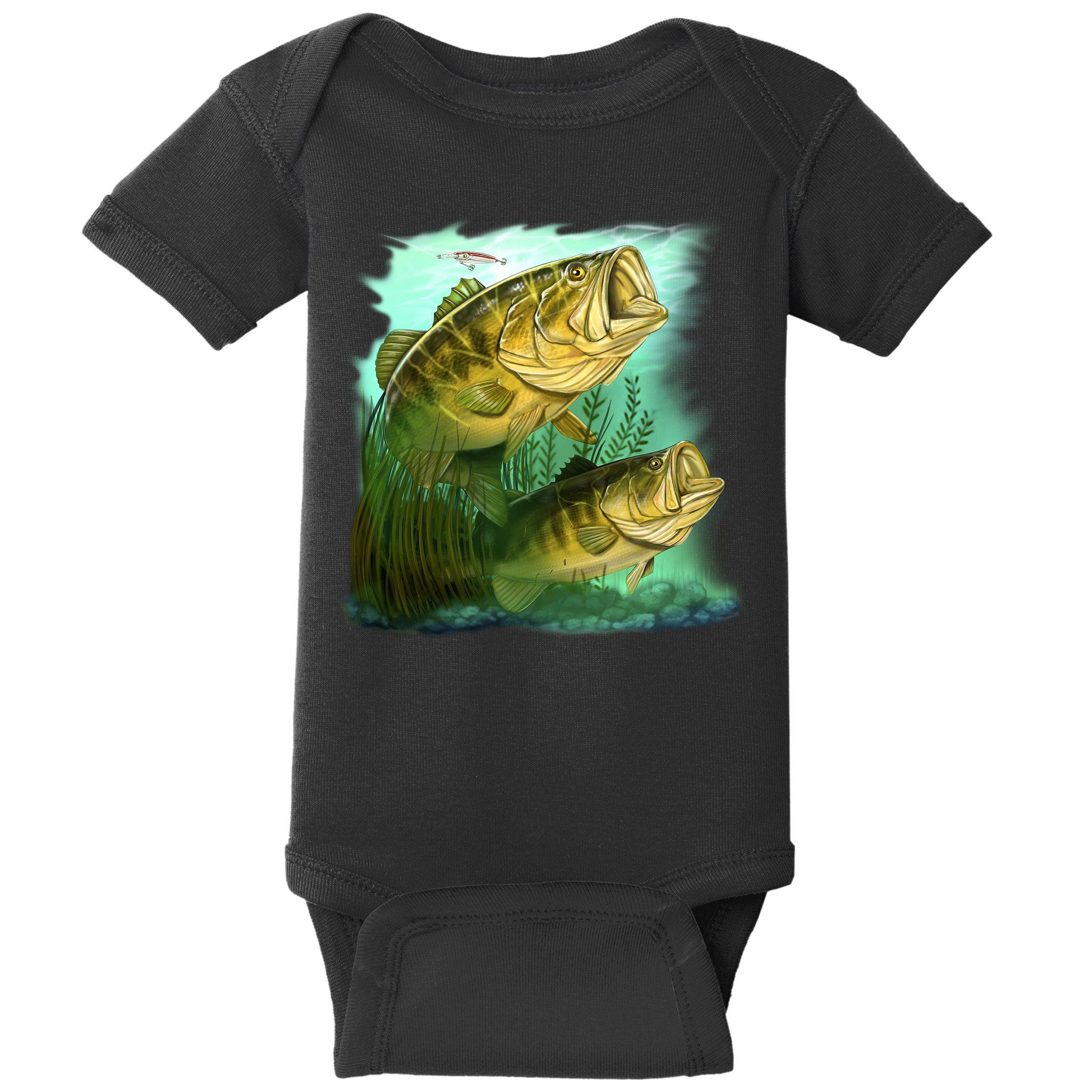 Wildlife - Two Jumping Bass Baby Bodysuit