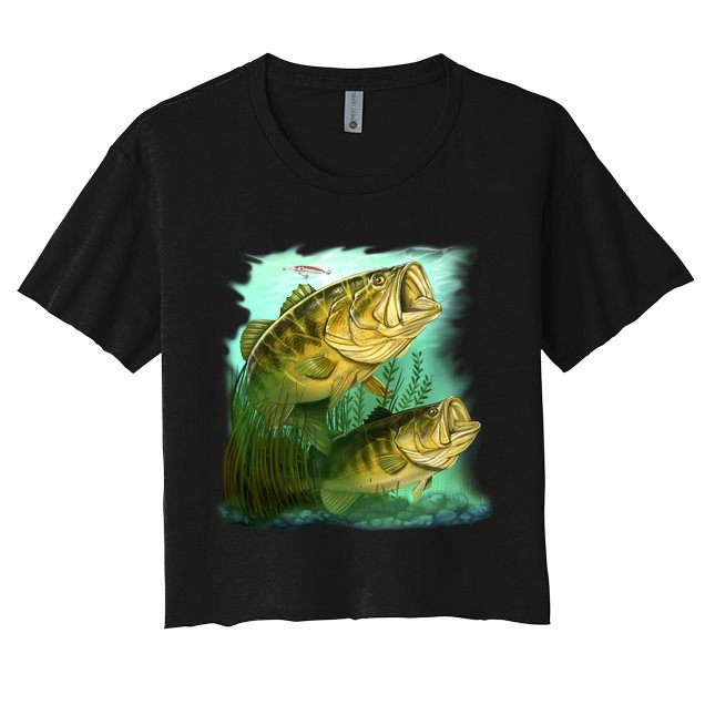 Wildlife - Two Jumping Bass Crop Top