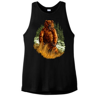 Wildlife - Wild Bear Portrait Ladies PosiCharge Tri-Blend Wicking Tank