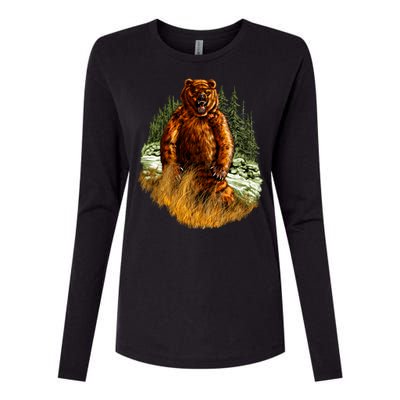 Wildlife - Wild Bear Portrait Womens Cotton Relaxed Long Sleeve T-Shirt