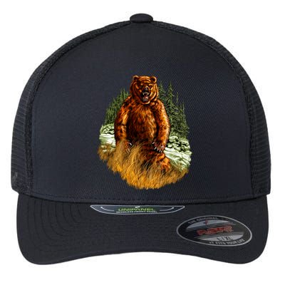 Wildlife - Wild Bear Portrait Flexfit Unipanel Trucker Cap