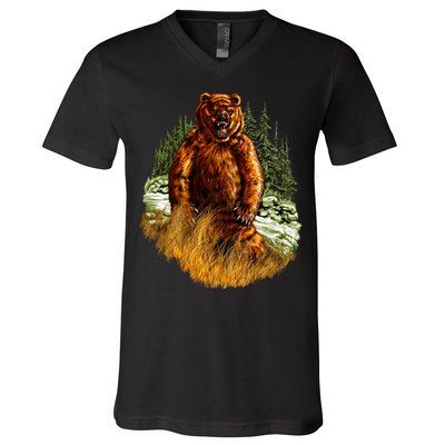 Wildlife - Wild Bear Portrait V-Neck T-Shirt