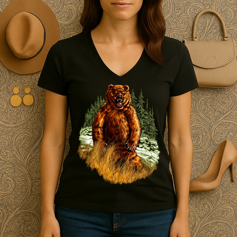 Wildlife - Wild Bear Portrait Women's V-Neck T-Shirt