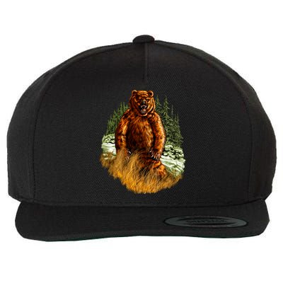 Wildlife - Wild Bear Portrait Wool Snapback Cap