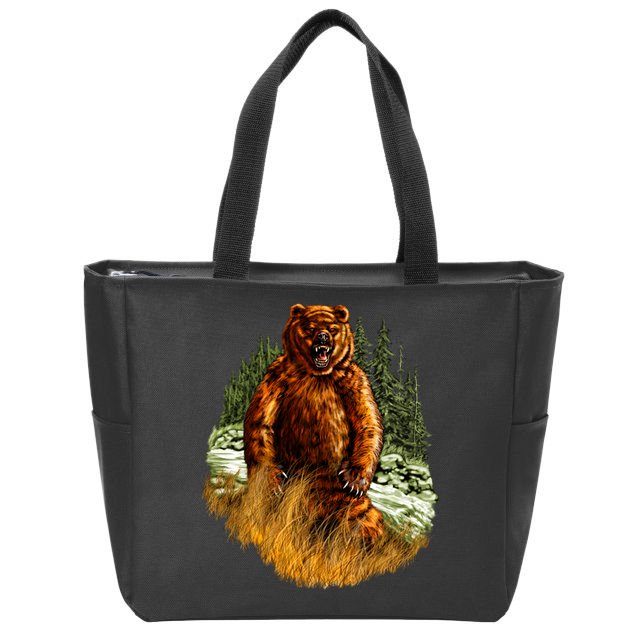 Wildlife - Wild Bear Portrait Zip Tote Bag