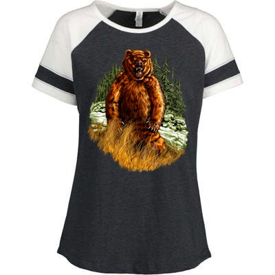 Wildlife - Wild Bear Portrait Enza Ladies Jersey Colorblock Tee