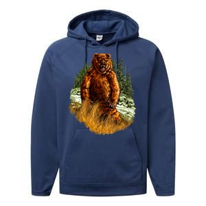 Wildlife - Wild Bear Portrait Performance Fleece Hoodie