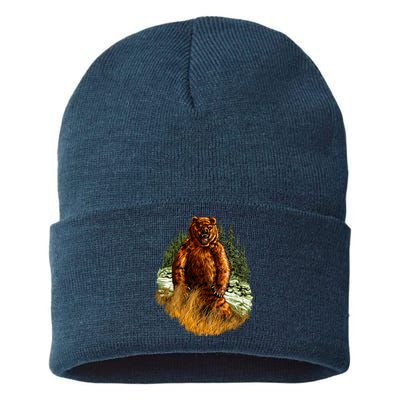 Wildlife - Wild Bear Portrait Sustainable Knit Beanie