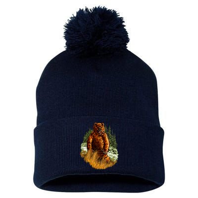 Wildlife - Wild Bear Portrait Pom Pom 12in Knit Beanie