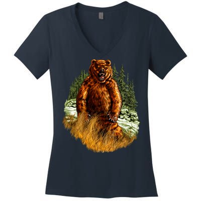 Wildlife - Wild Bear Portrait Women's V-Neck T-Shirt