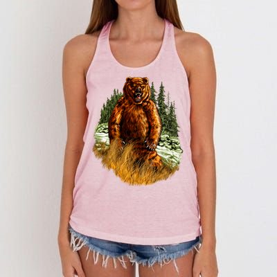 Wildlife - Wild Bear Portrait Women's Knotted Racerback Tank