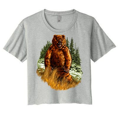 Wildlife - Wild Bear Portrait Women's Crop Top Tee