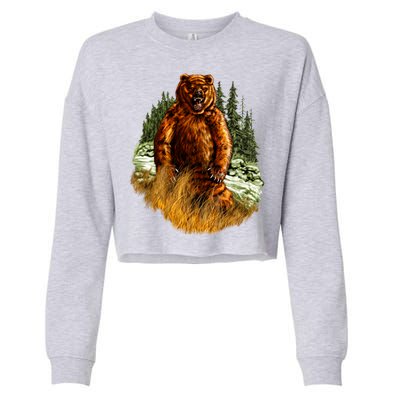 Wildlife - Wild Bear Portrait Cropped Pullover Crew