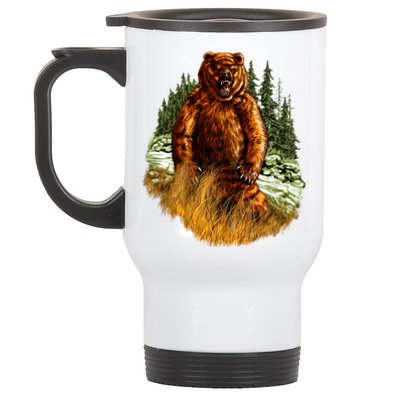 Wildlife - Wild Bear Portrait Stainless Steel Travel Mug