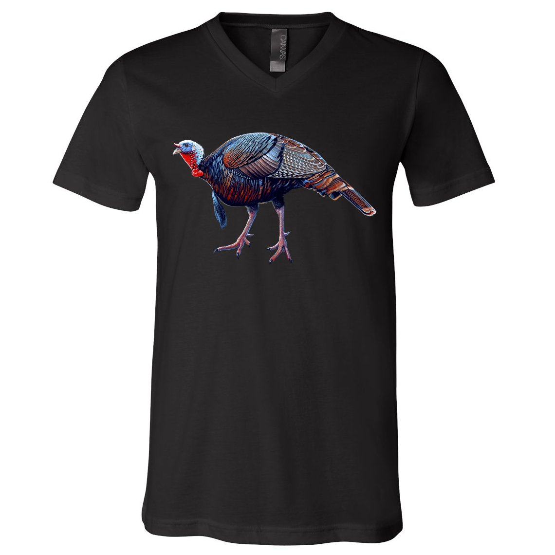 Wildlife - Wild Turky Walking V-Neck T-Shirt