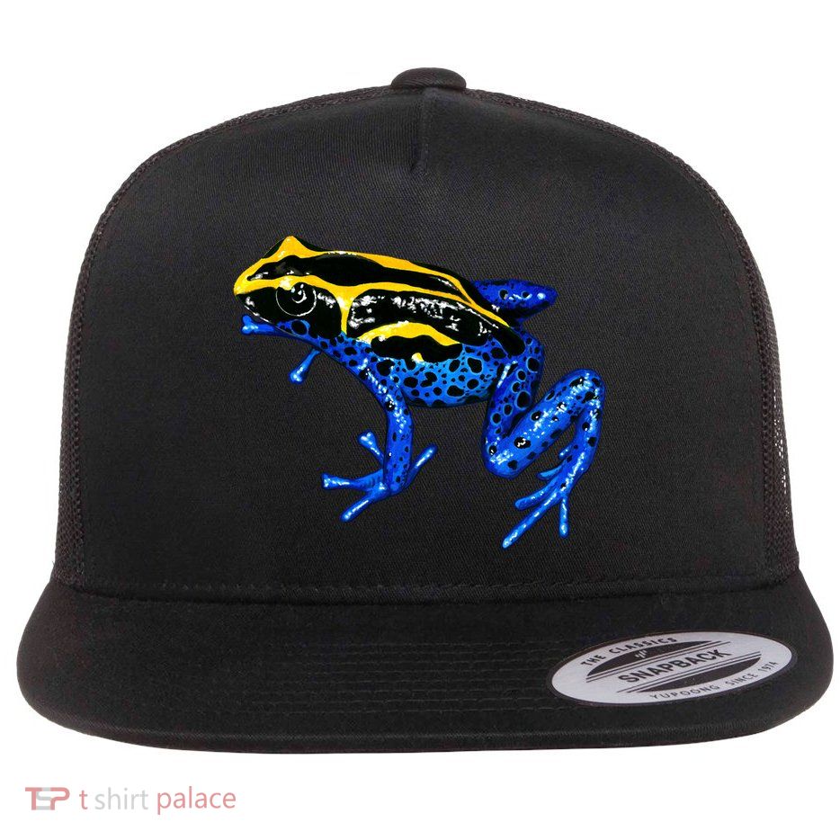 Wildlife - Yellow And Blue Frog Flat Bill Trucker Hat