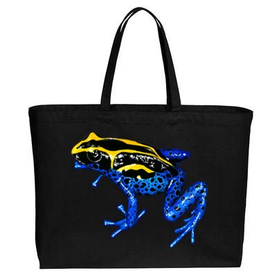 Wildlife - Yellow And Blue Frog Cotton Canvas Jumbo Tote