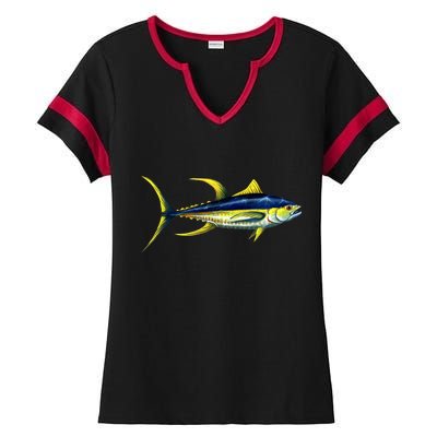 Wildlife - Yellowfin Tuna Ladies Halftime Notch Neck Tee