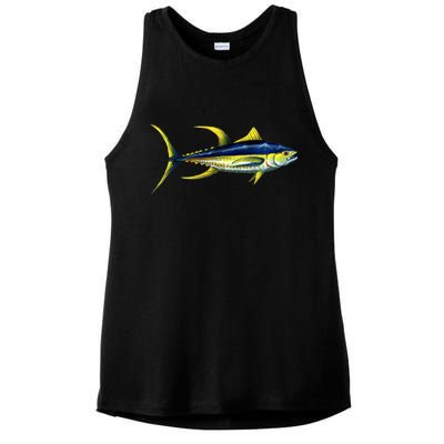 Wildlife - Yellowfin Tuna Ladies PosiCharge Tri-Blend Wicking Tank