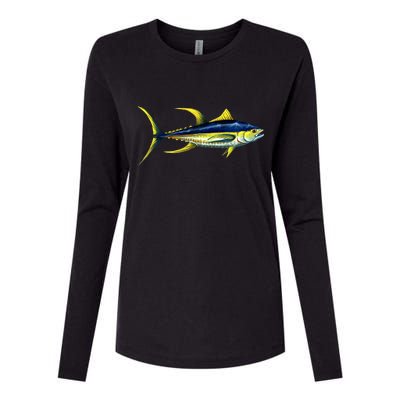 Wildlife - Yellowfin Tuna Womens Cotton Relaxed Long Sleeve T-Shirt