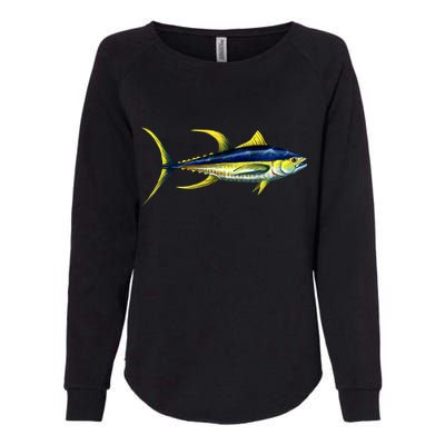 Wildlife - Yellowfin Tuna Womens California Wash Sweatshirt