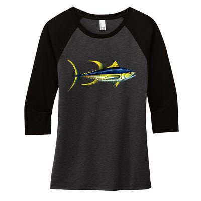 Wildlife - Yellowfin Tuna Women's Tri-Blend 3/4-Sleeve Raglan Shirt