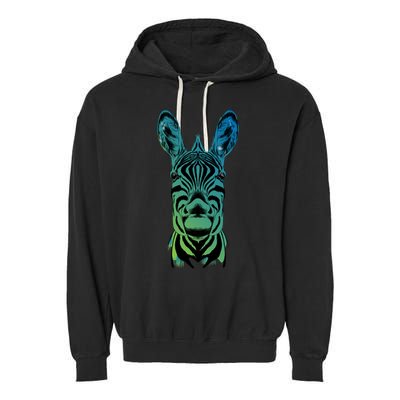 Wildlife - Zebra Head Abstract Garment-Dyed Fleece Hoodie
