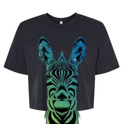 Wildlife - Zebra Head Abstract Bella+Canvas Jersey Crop Tee