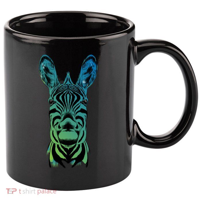 Wildlife - Zebra Head Abstract 11oz C Handle Ceramic Mug