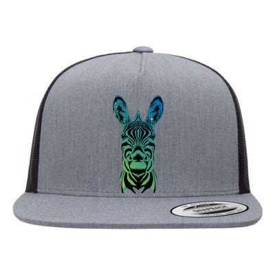 Wildlife - Zebra Head Abstract Flat Bill Trucker Hat