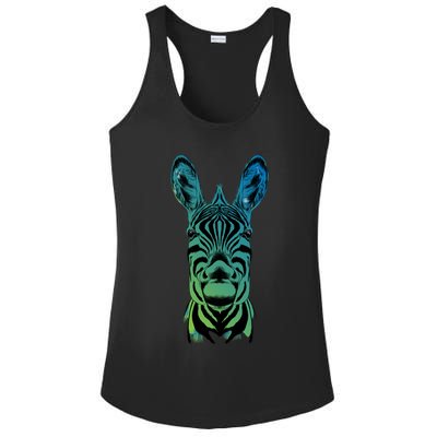 Wildlife - Zebra Head Abstract Ladies PosiCharge Competitor Racerback Tank