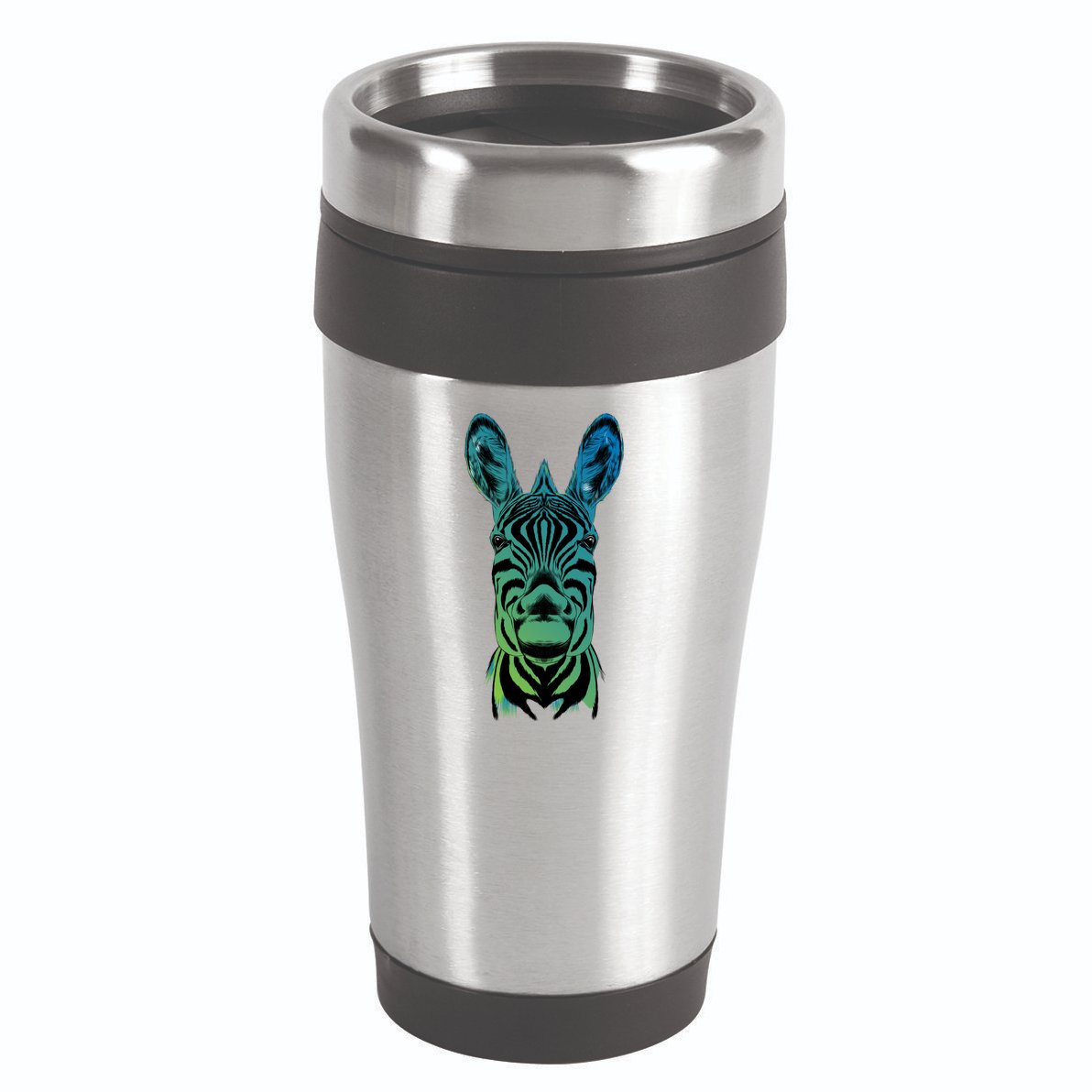 Wildlife - Zebra Head Abstract 16oz Travel Tumbler