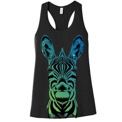 Wildlife - Zebra Head Abstract Women's Racerback Tank