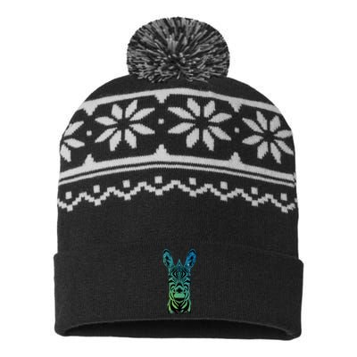 Wildlife - Zebra Head Abstract USA-Made Snowflake Beanie