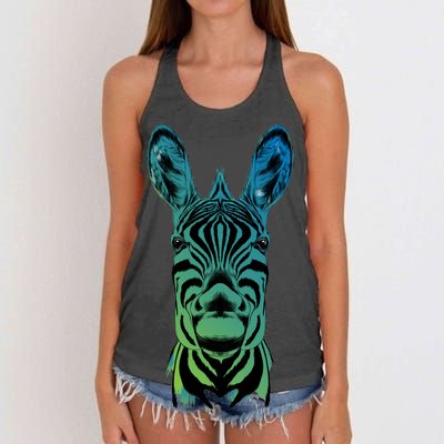 Wildlife - Zebra Head Abstract Women's Knotted Racerback Tank